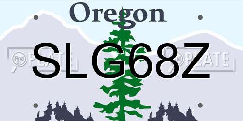 SLG68Z Oregon License Plate