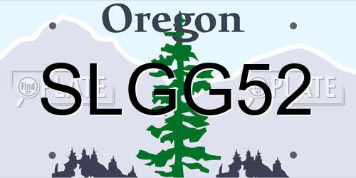 SLGG52 Oregon License Plate