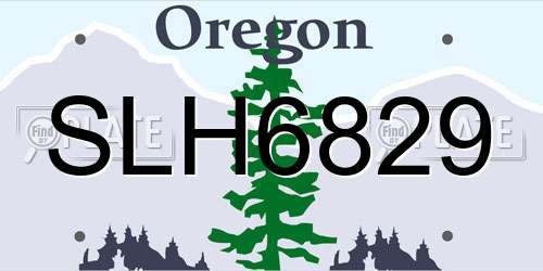 SLH6829 Oregon License Plate
