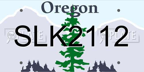 SLK2112 Oregon License Plate