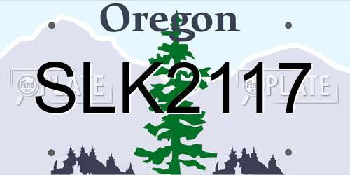 SLK2117 Oregon License Plate