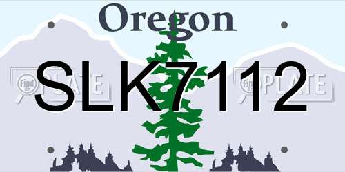 SLK7112 Oregon License Plate