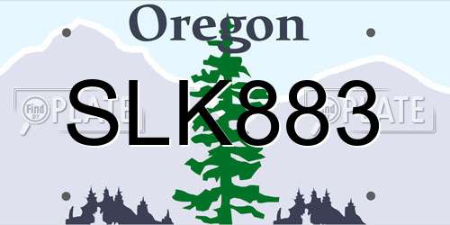 SLK883 Oregon License Plate