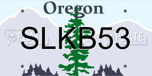 SLKB53 Oregon License Plate