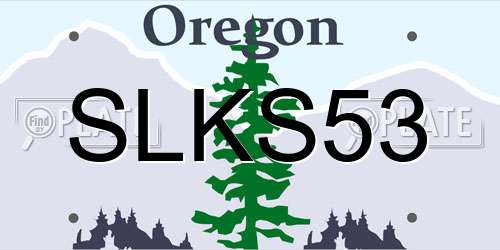 SLKS53 Oregon License Plate