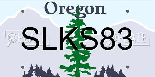 SLKS83 Oregon License Plate