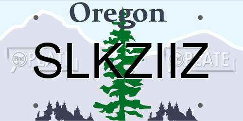 SLKZIIZ Oregon License Plate
