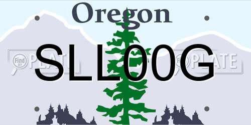 SLL00G Oregon License Plate