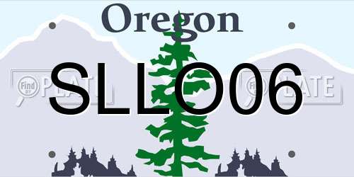 SLLO06 Oregon License Plate