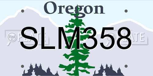 SLM358 Oregon License Plate