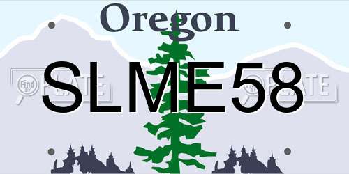 SLME58 Oregon License Plate