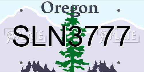 SLN3777 Oregon License Plate