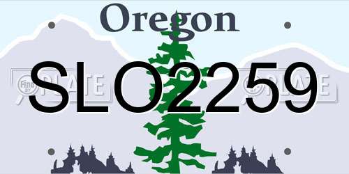 SLO2259 Oregon License Plate
