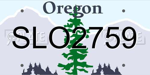 SLO2759 Oregon License Plate