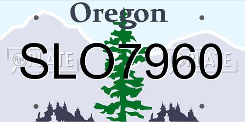 SLO7960 Oregon License Plate