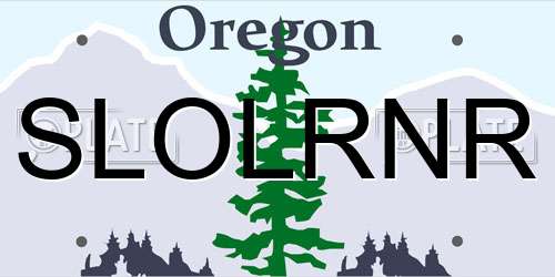 SLOLRNR Oregon License Plate