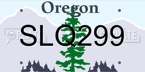 SLQ299 Oregon License Plate