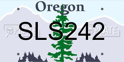 SLS242 Oregon License Plate