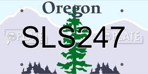SLS247 Oregon License Plate