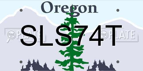 SLS74T Oregon License Plate