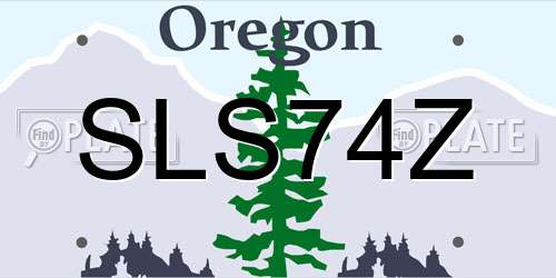 SLS74Z Oregon License Plate