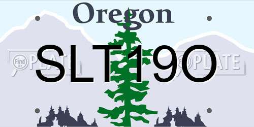 SLT19O Oregon License Plate