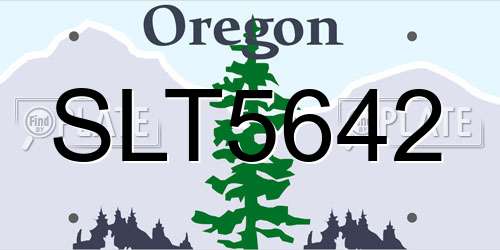 SLT5642 Oregon License Plate