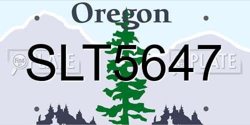SLT5647 Oregon License Plate