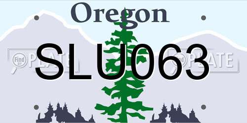 SLU063 Oregon License Plate