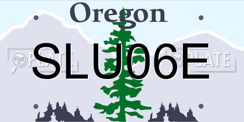 SLU06E Oregon License Plate