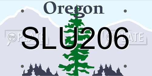 SLU206 Oregon License Plate