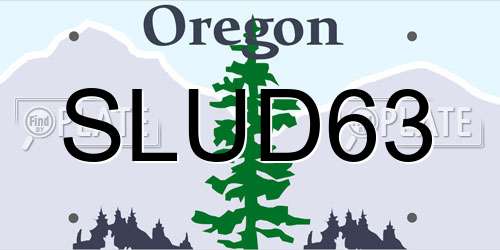SLUD63 Oregon License Plate