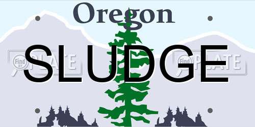 SLUDGE Oregon License Plate