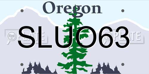 SLUO63 Oregon License Plate