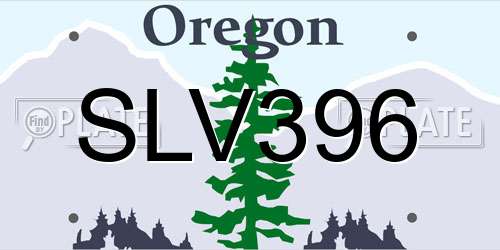 SLV396 Oregon License Plate
