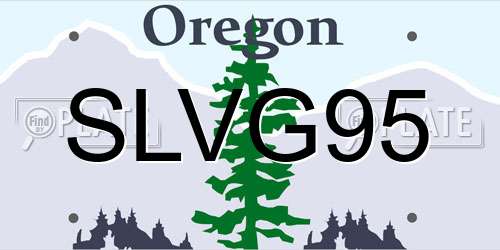 SLVG95 Oregon License Plate