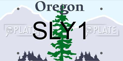 SLY1 Oregon License Plate
