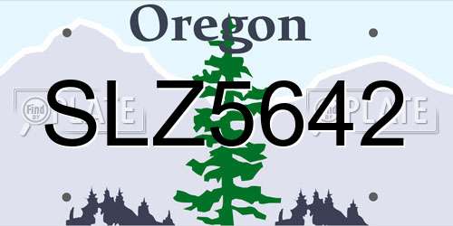SLZ5642 Oregon License Plate