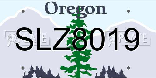 SLZ8019 Oregon License Plate