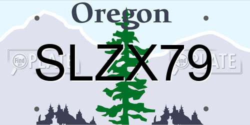 SLZX79 Oregon License Plate