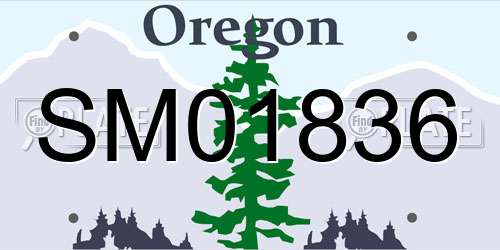 SM01836 Oregon License Plate
