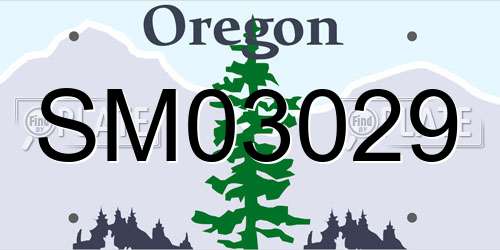 SM03029 Oregon License Plate