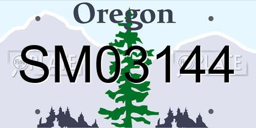 SM03144 Oregon License Plate