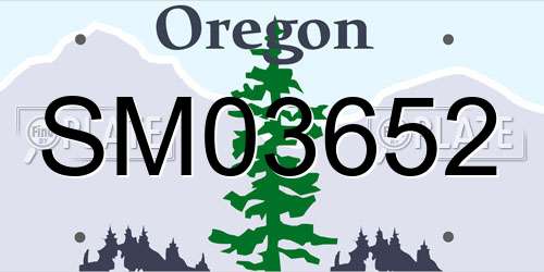 SM03652 Oregon License Plate