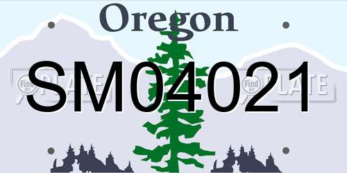 SM04021 Oregon License Plate