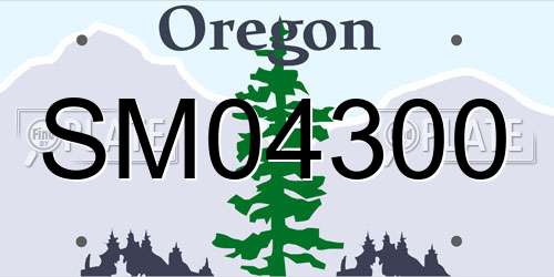 SM04300 Oregon License Plate