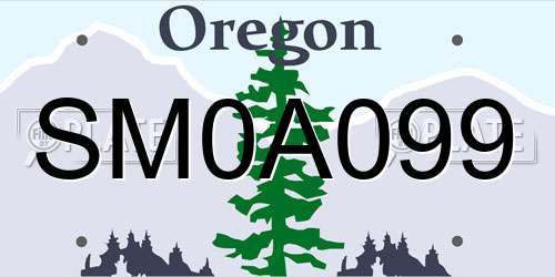 SM0A099 Oregon License Plate