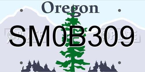 SM0B309 Oregon License Plate