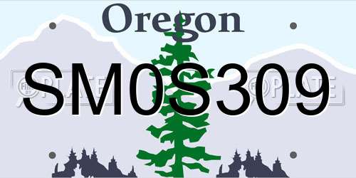 SM0S309 Oregon License Plate