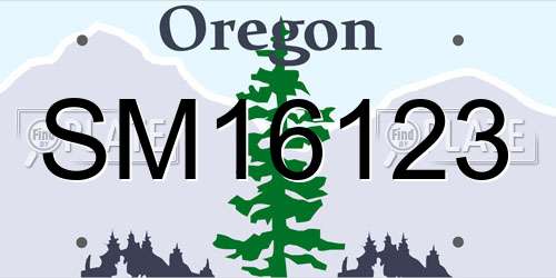 SM16123 Oregon License Plate